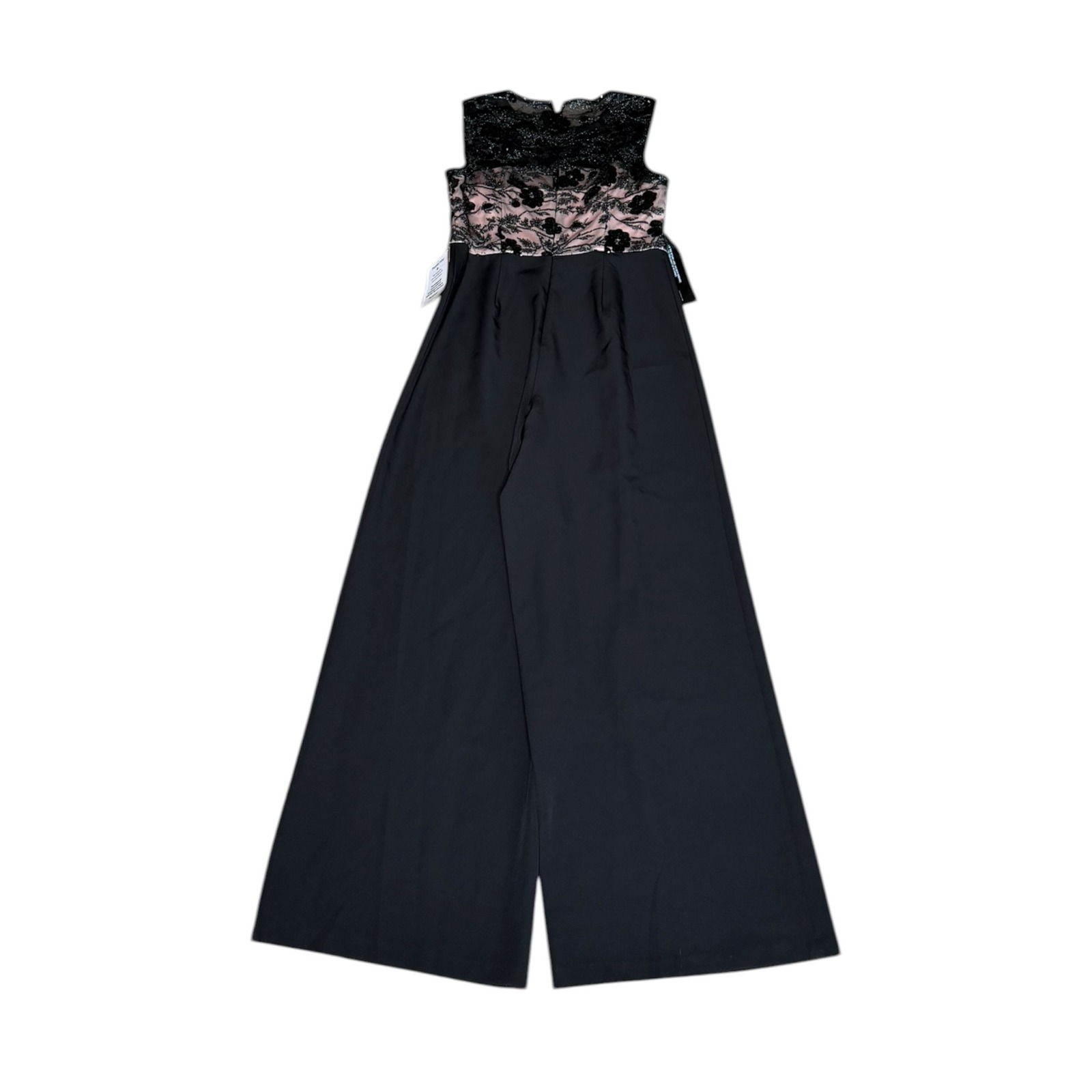 Js Collections Jumpsuit Black Blush Sequin Lace Wide Leg Women's Size 8 New — image 2 of 8